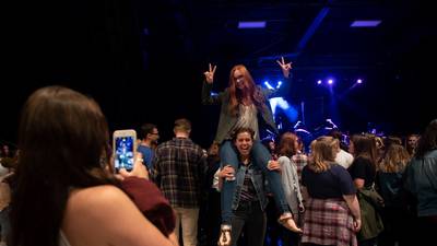 Crowd having fun before MisterWives show