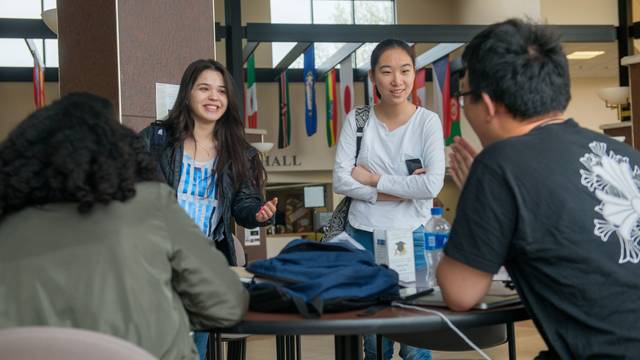 Students in commons at UW-BC