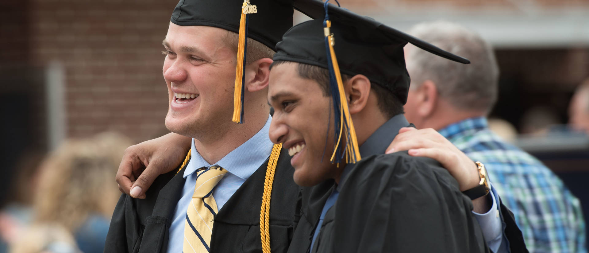 Male students at commencement