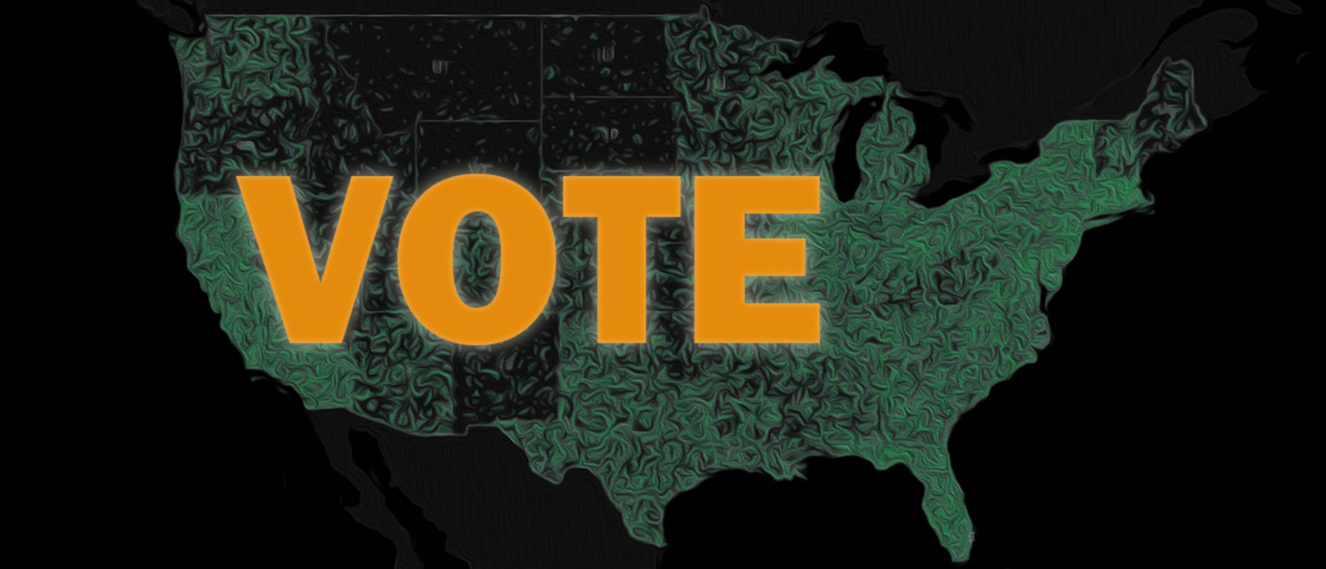 Vote text over image of United States