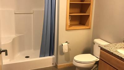 Each suite features shared bathrooms