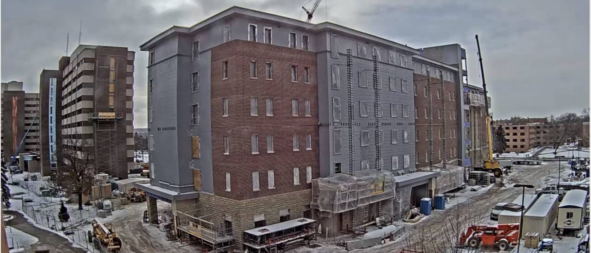UW-Eau Claire news residence hall construction as of Jan. 24, 2019