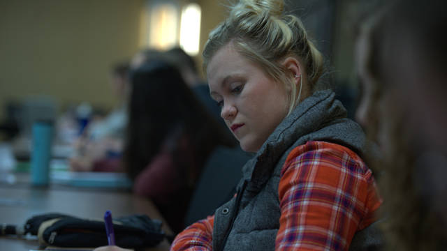 Student in classroom