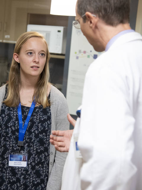 Sierra Kleist, a microbiology major, helped assess a tool used to determine heart attack risks in patients complaining of chest pain. She worked on the research project with Dr. Alex Beuning, an emergency medicine doctor at Mayo Clinic Health Systems.