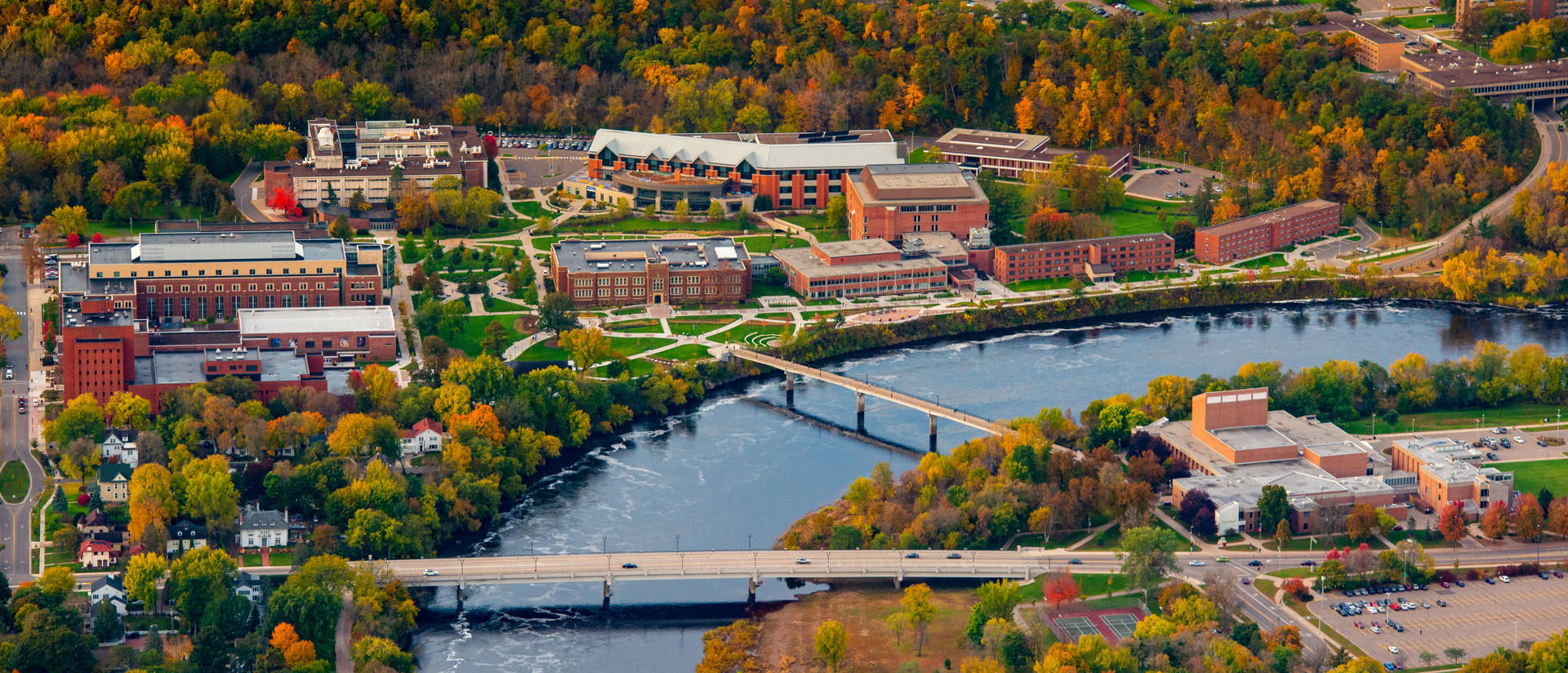 Aerial view of UW-Eau Claire campus