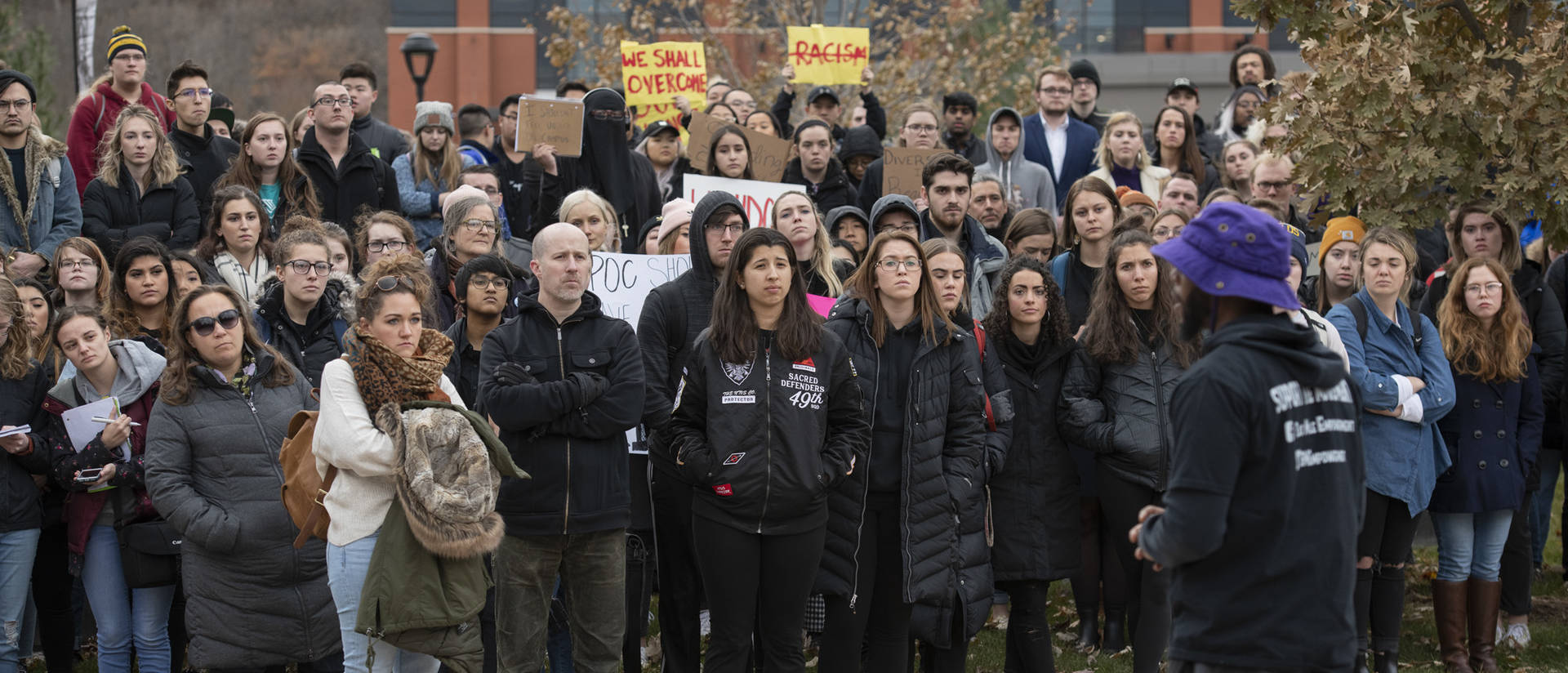 UW-Eau Claire students during walkout and protest, Nov. 25, 2019