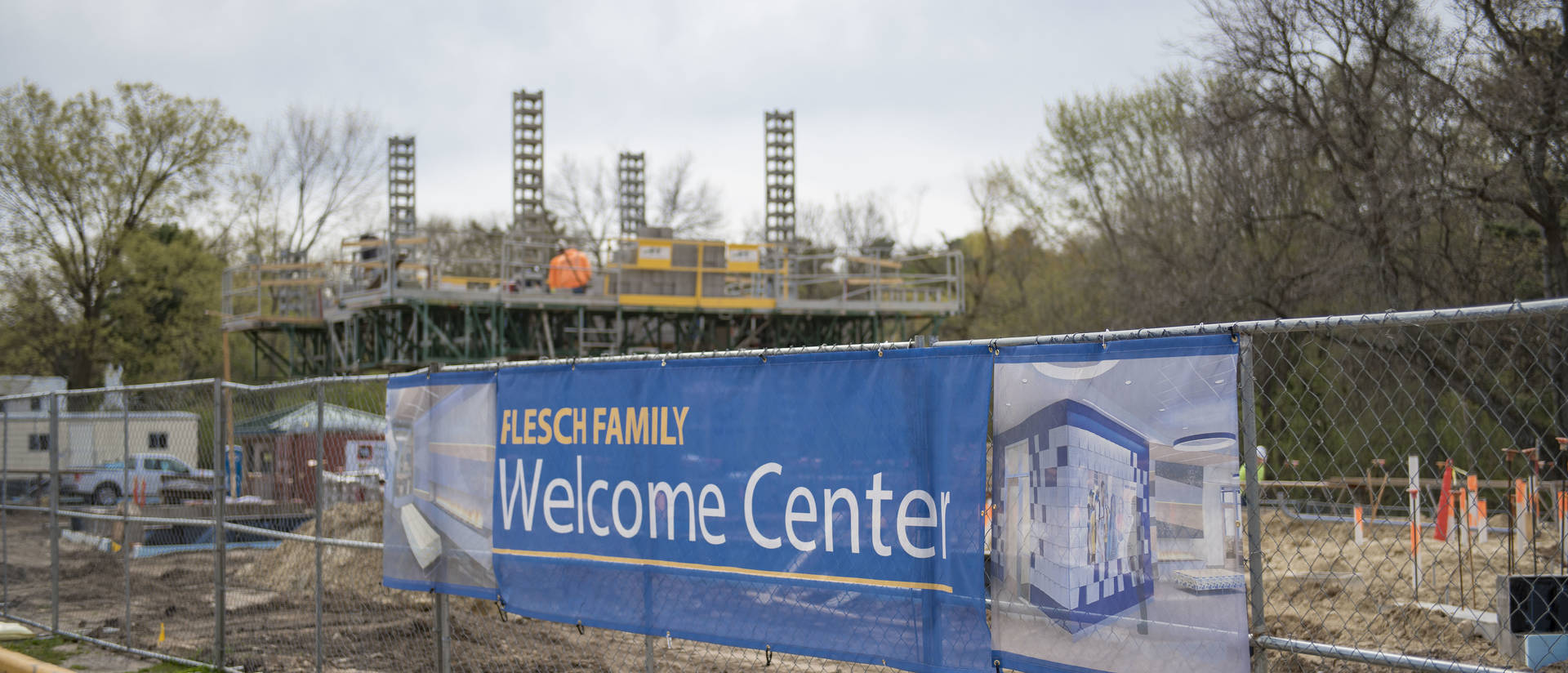 Welcome Center construction banner