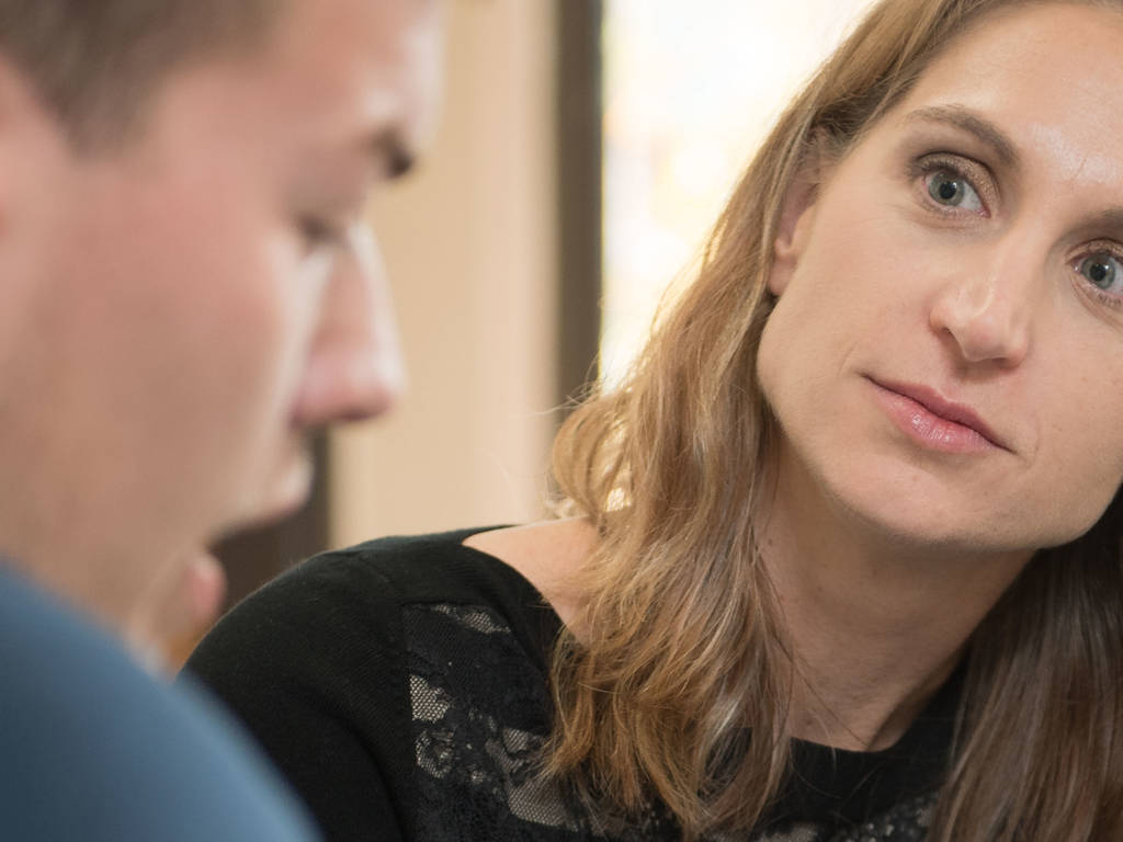 counselor listening to a person