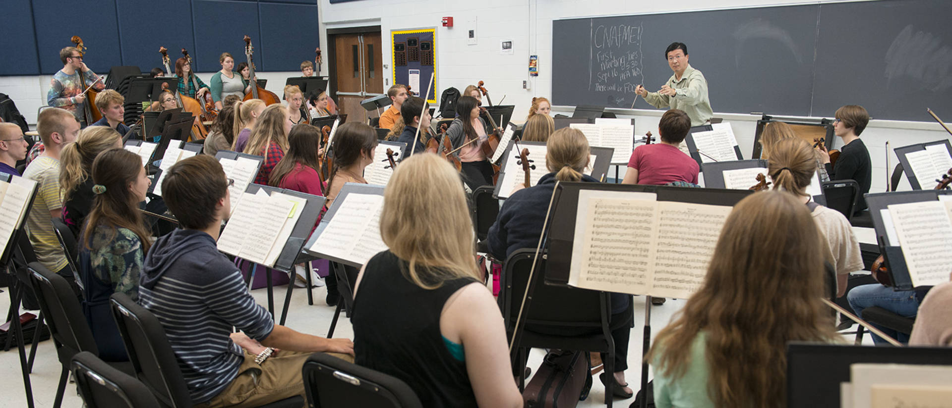 university symphony orchestra rehearsal