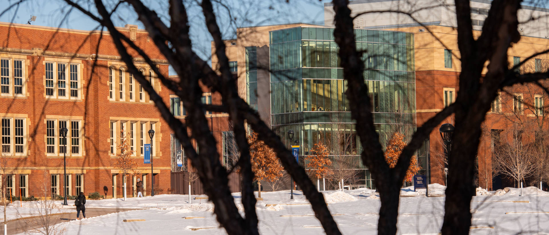 Winter campus scene