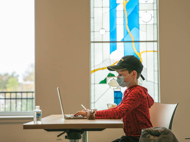 Learning Pod student studying at Pablo Center