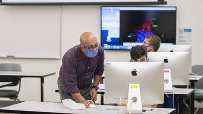 Sudeep Bhattacharyay in computational chemistry class