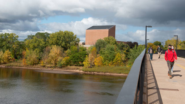 Footbridge with Haas in background