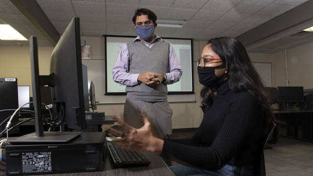 Avi Devy Mohan and Dr. Rahul Gomes (Photo by Bill Hoepner)