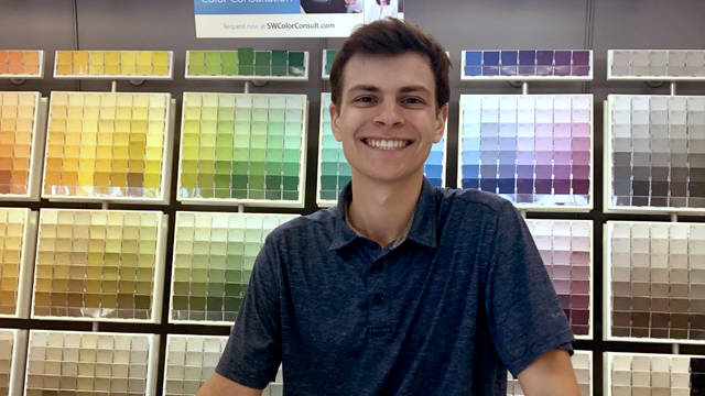 Beck Ruzicka at his Sherwin Williams internship