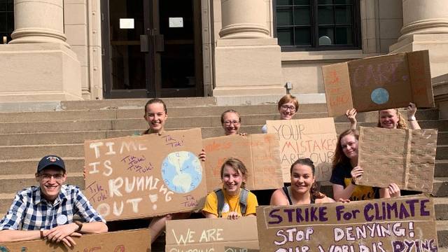 Rebecca Braun at climate change protest