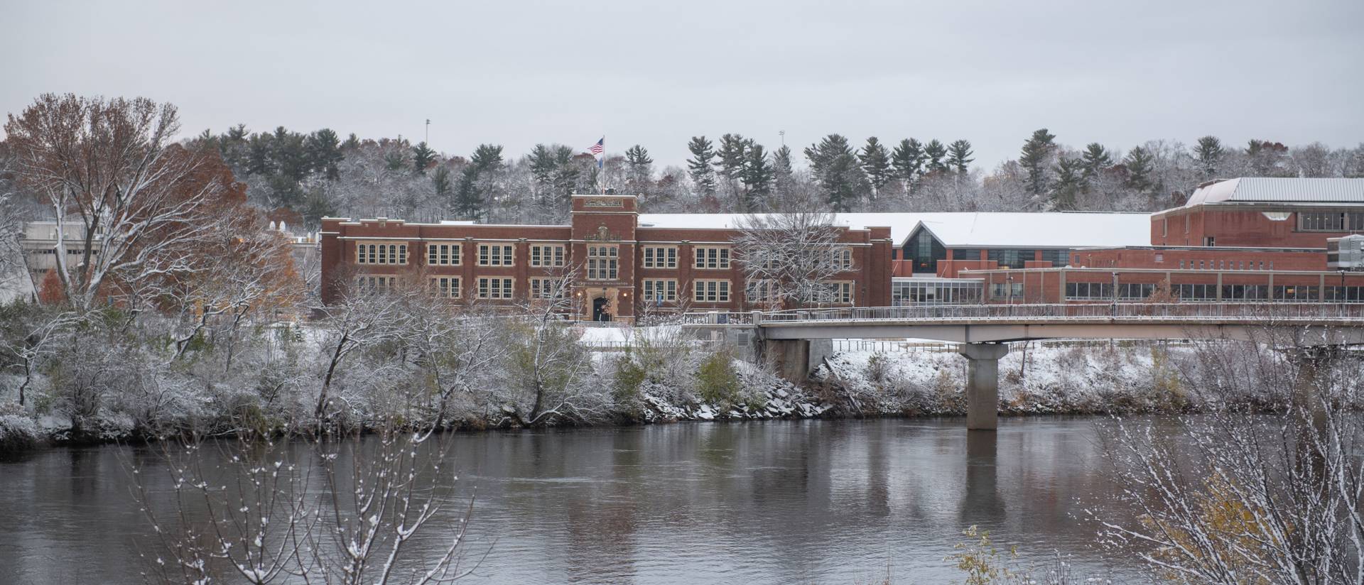 Lower campus on snowy day