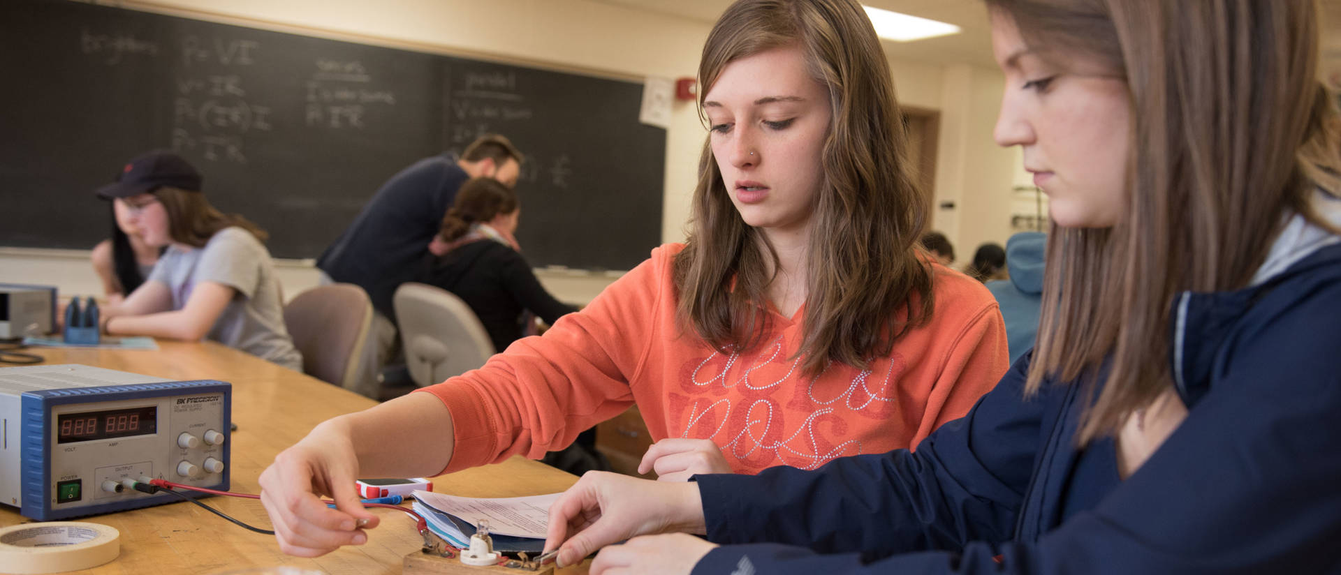 Students in a physics class