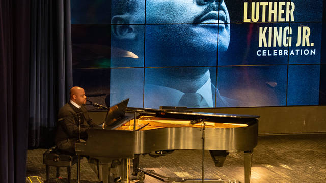 2020 MLK Day celebration, Frank Watkins at the piano