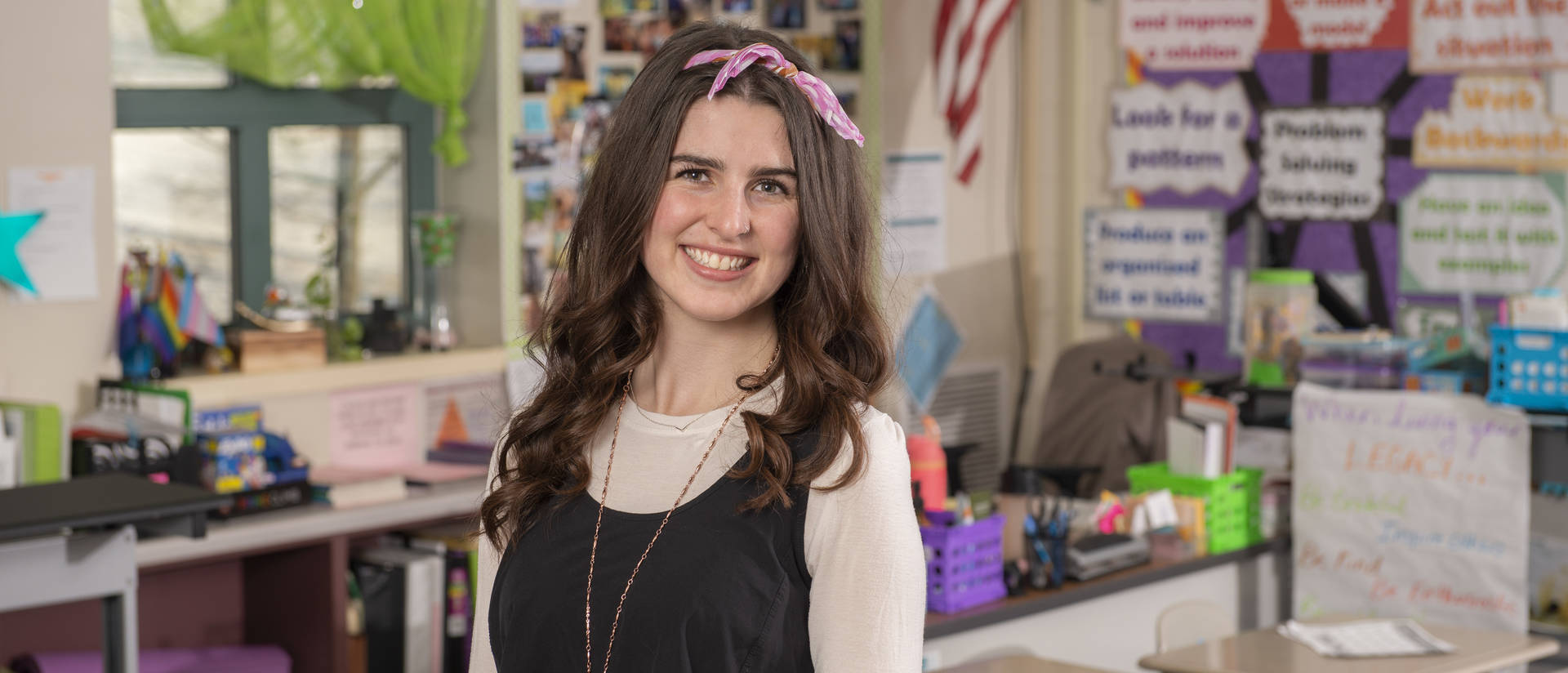 Abbi Holzmann has known since she was a young girl that she wanted to be a teacher. The ongoing pandemic has made her more determined than ever to make a difference in the lives of students.  (Photo by Shane Opatz)
