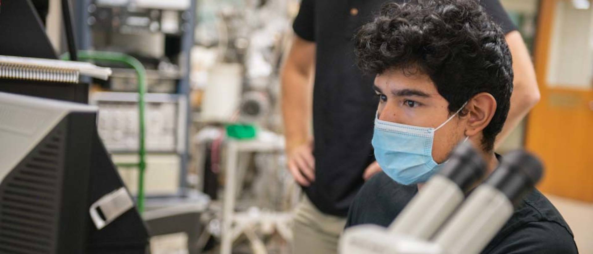 Materials science student working in a lab