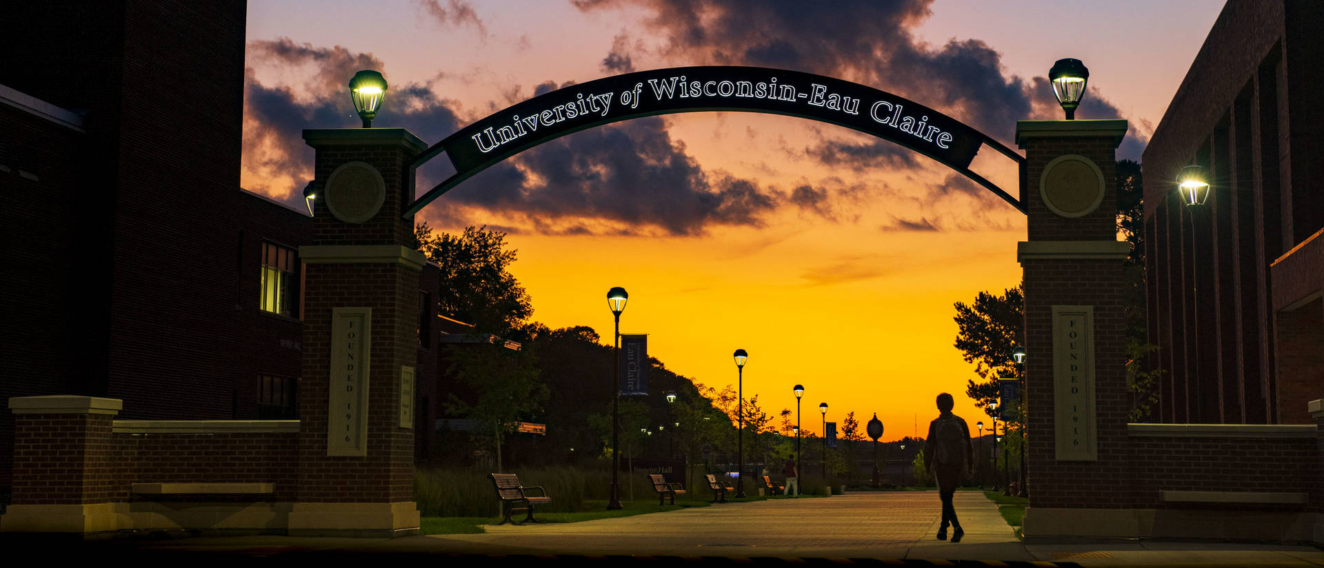 UWEC Gateway at Night