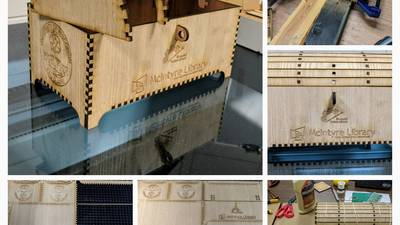 Makerspace Lasercut Wooden Chest.