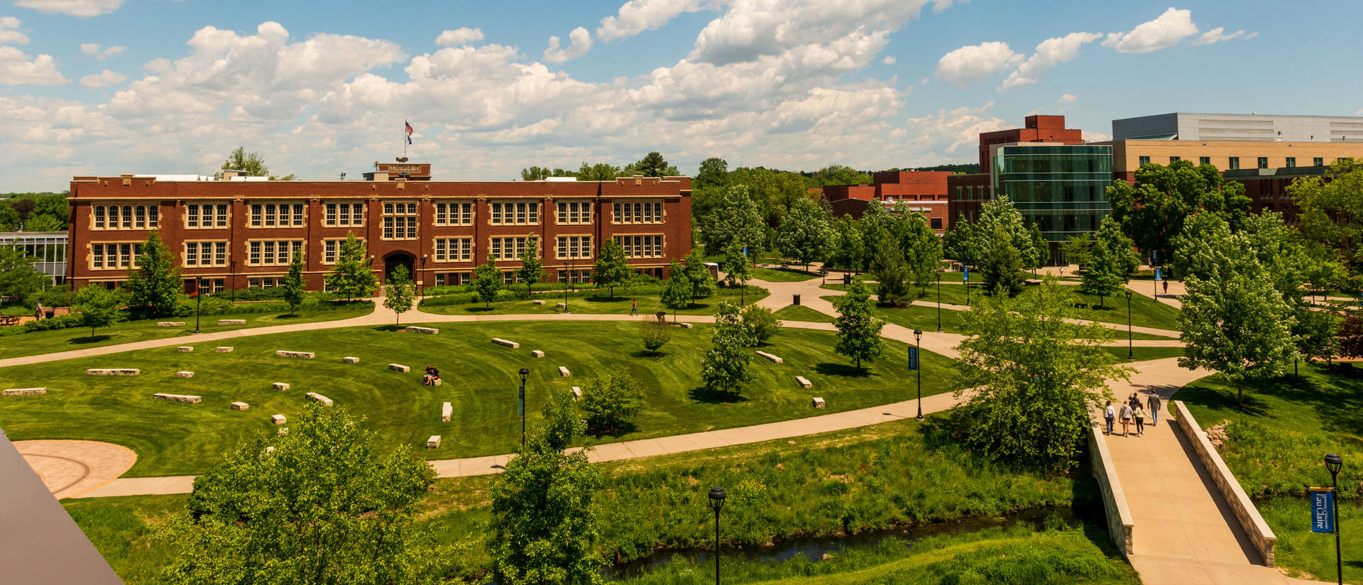 A view of Schofield Hall on a sunny day on campus.