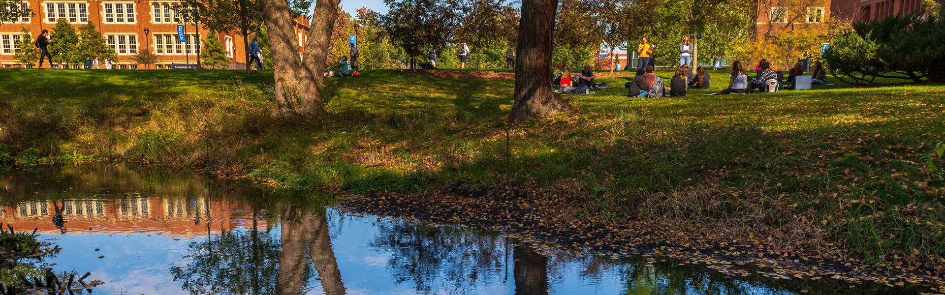 Outdoor class held next to the Little Niagara Creek