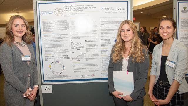 students with poster at Rotunda