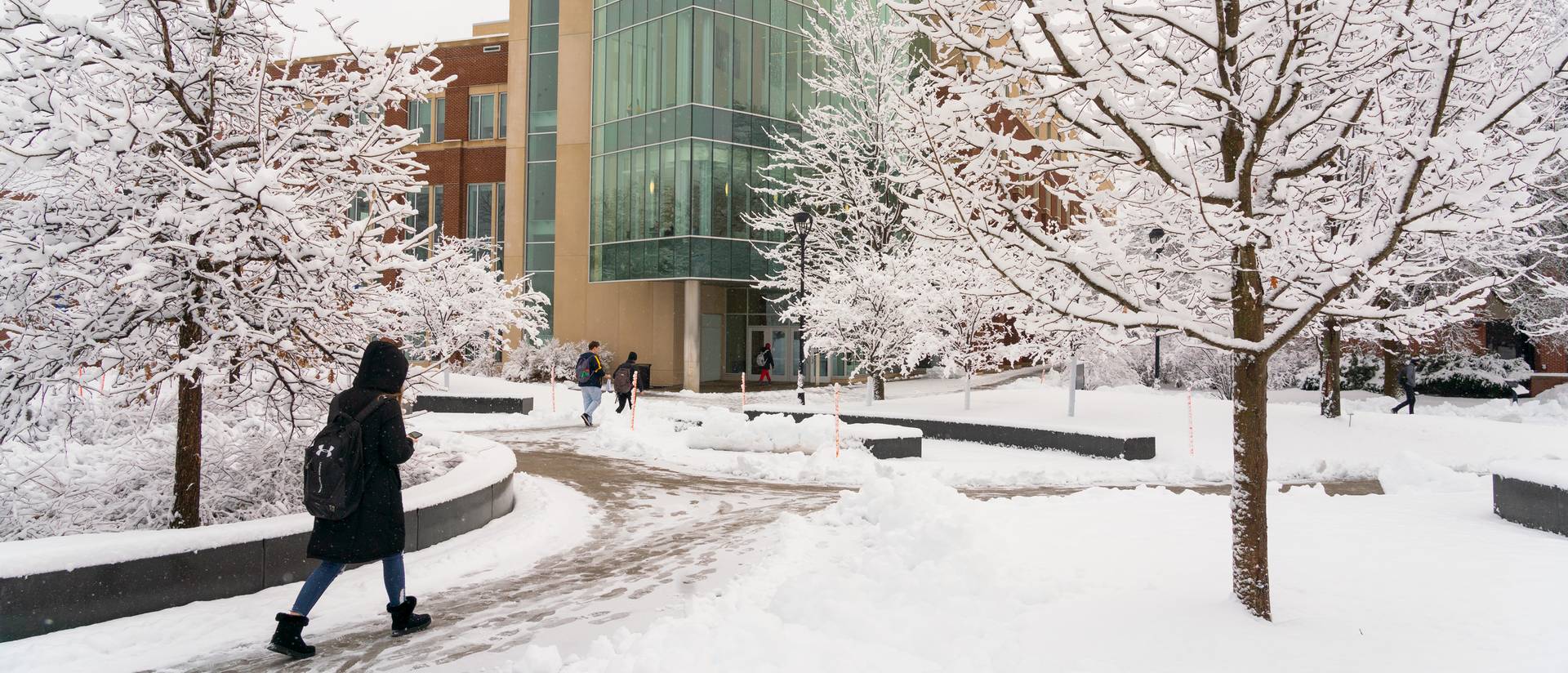 Winter scene near Centennial Hall