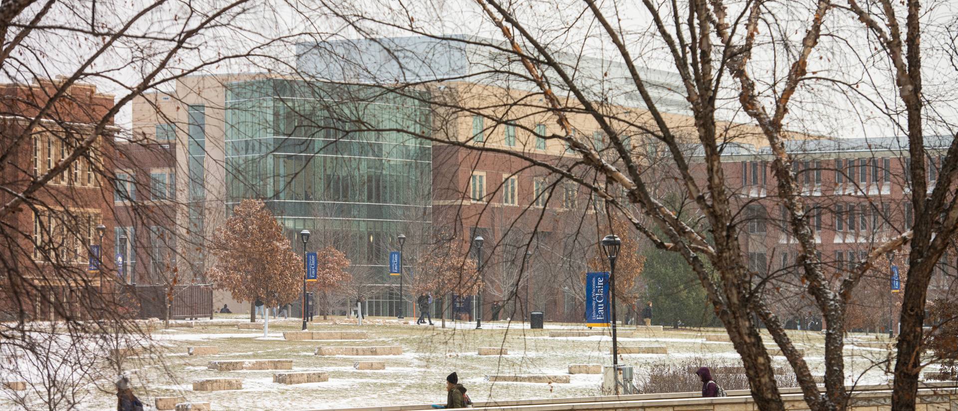 Winter snow scene on lower campus