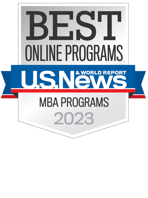 U.S. News & World Report Best Online MBA Program 2023 badge