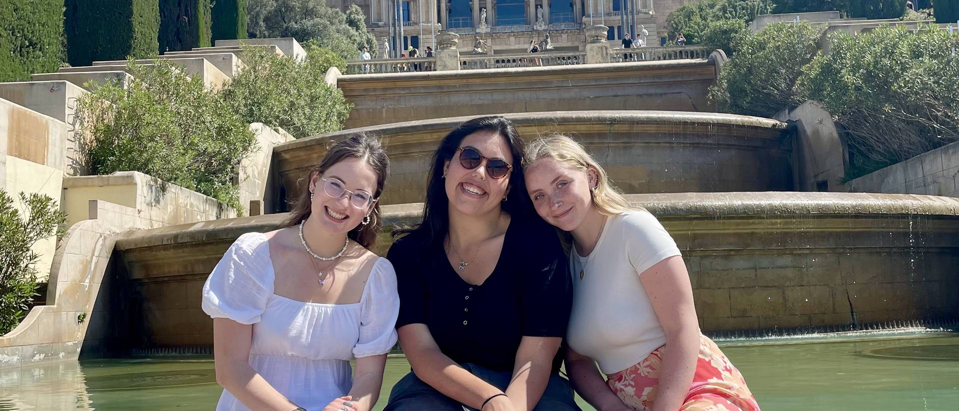 Study abroad students Grace Schutte, Ariana Sotelo, Liz Ratajski