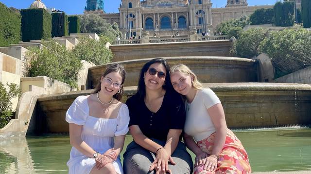 Study abroad students Grace Schutte, Ariana Sotelo, Liz Ratajski