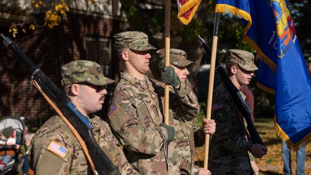 Color guard in reserve uniforms