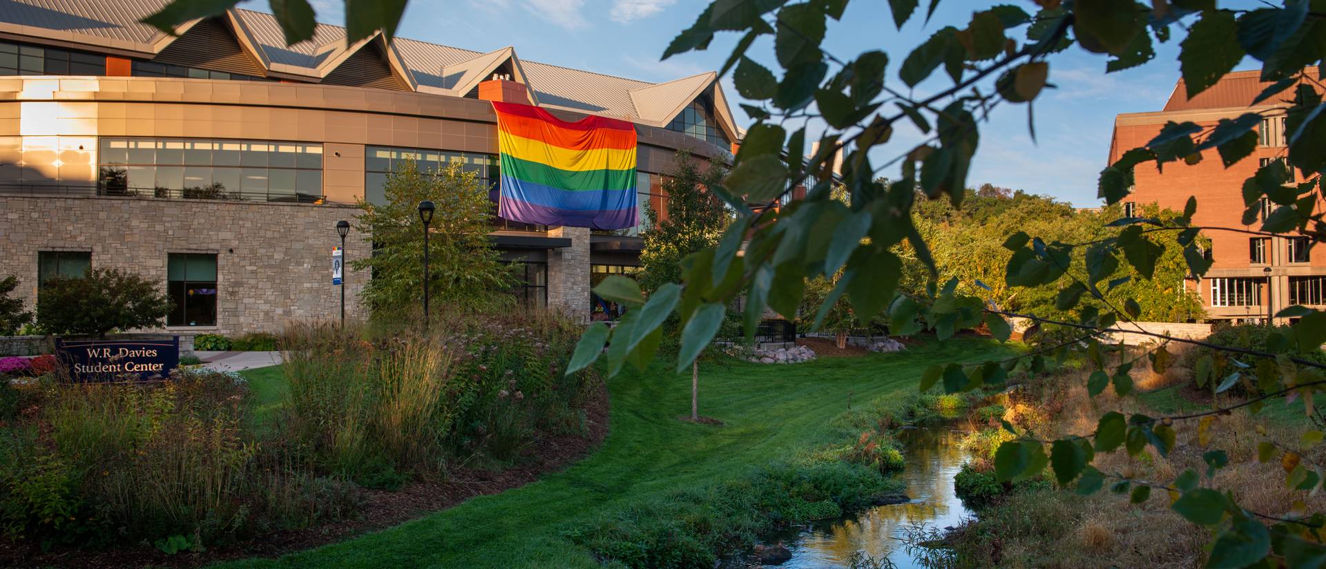 Pride Flag hangs from the Davie's Center