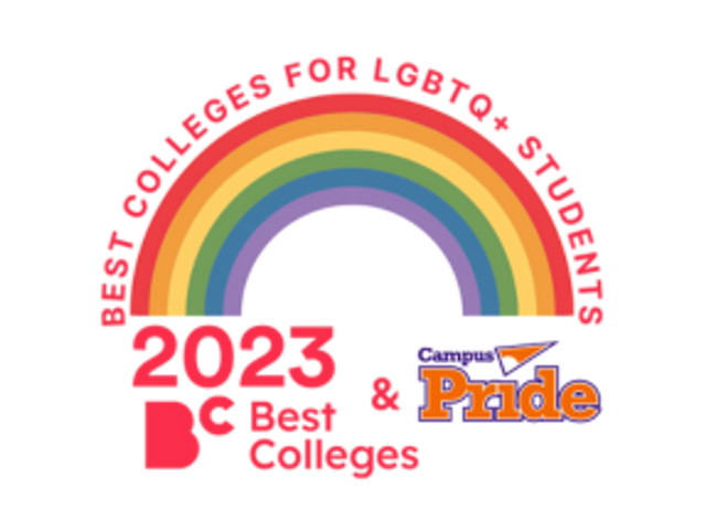 Badge displaying Campus Pride ranking.