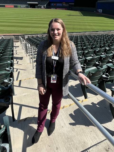 Jenna Bohanski working as a Ticket Sales and Service Coordinator for the Minnesota Twins