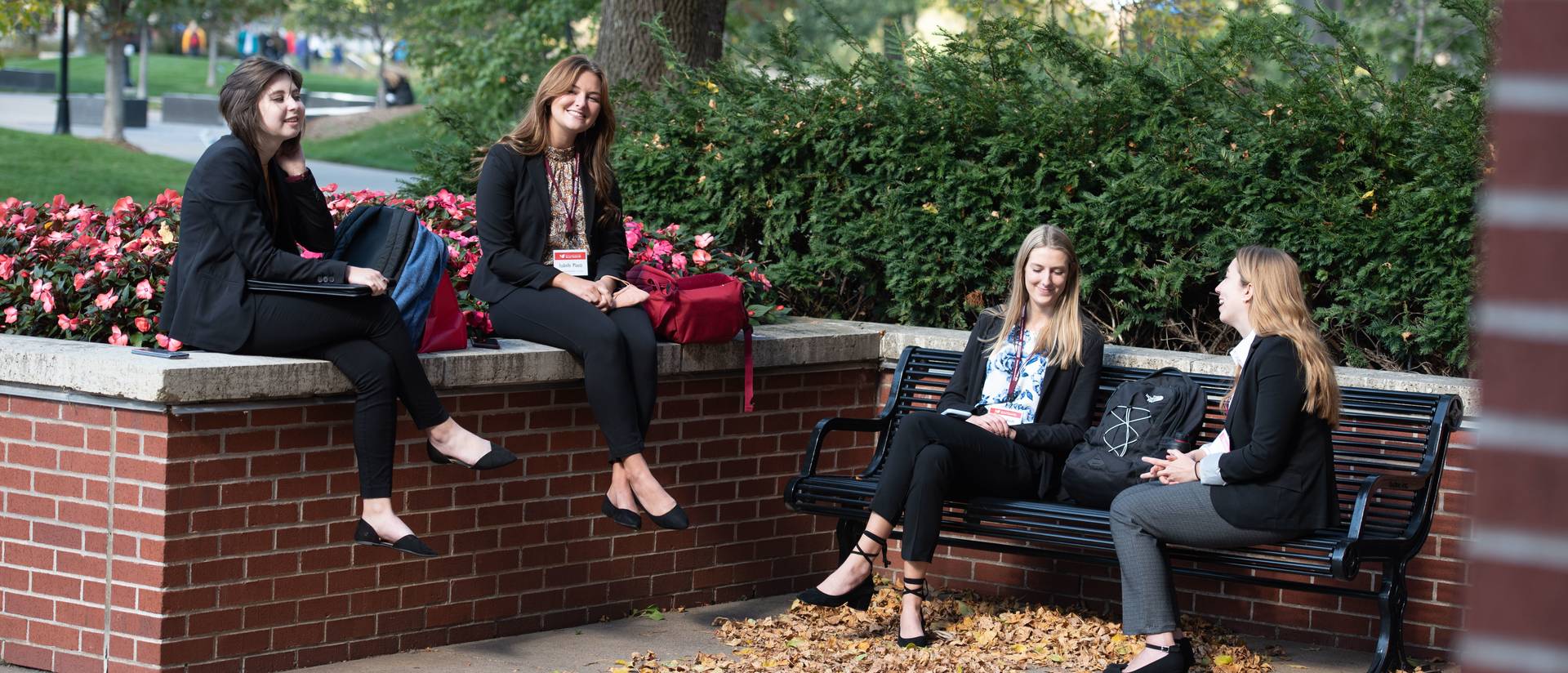 Sales students outside at Schneider Hall