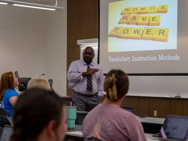 Roderick Jones teaching an education class