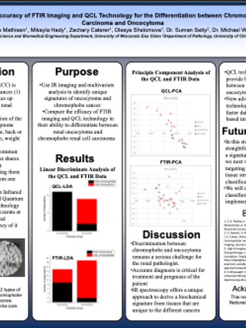 Screenshot of poster: Comparing the Accuracy of FTIR Imaging and QCL Technology for the Differentiation between Chromophobe Renal Cell Carcinoma and Oncocytoma