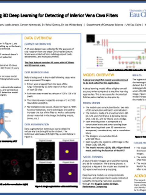 Screenshot of REU poster: Using 3D Deep Learning for Detecting of Inferior Vena Cava Filters