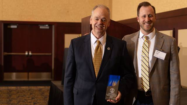 Chancellor James Schmidt and Jacob Truby
