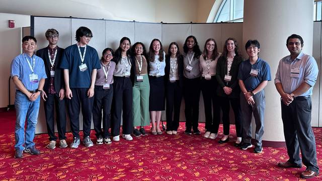Group shot of summer 2025 REU students and mentors at WiSys SPARK Symposium