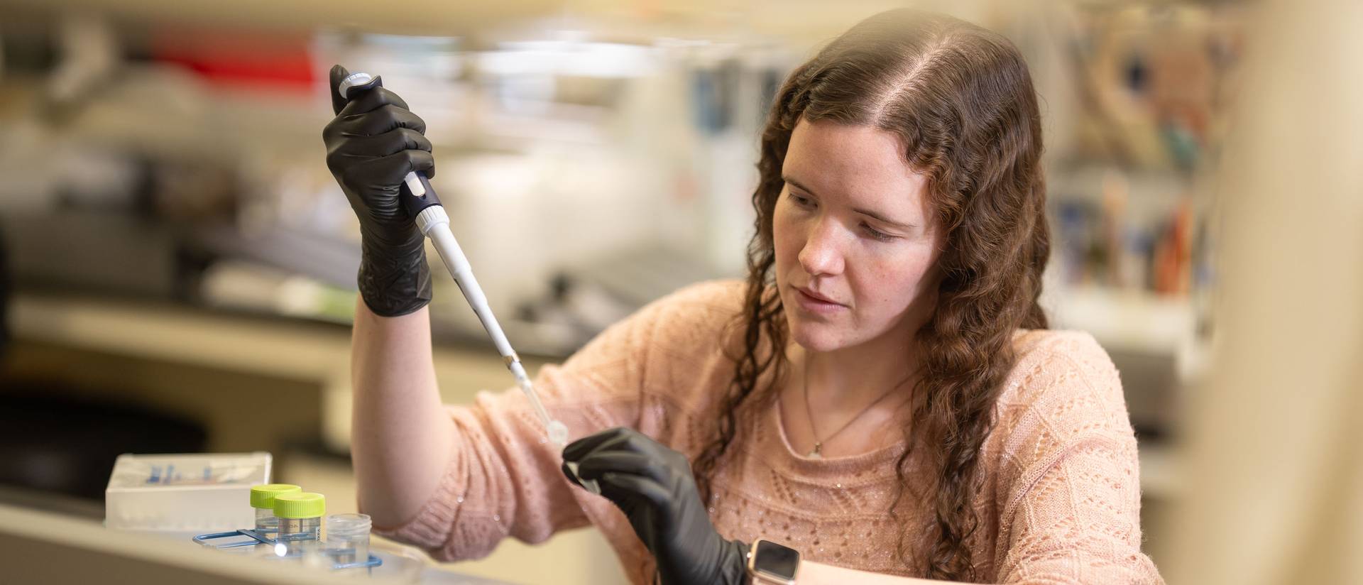 Rachel Horejsi in biology lab