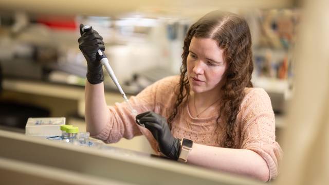 Rachel Horejsi in biology lab