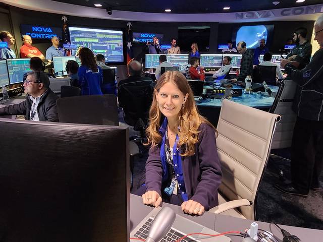 Susan Lederer NASA at console desk