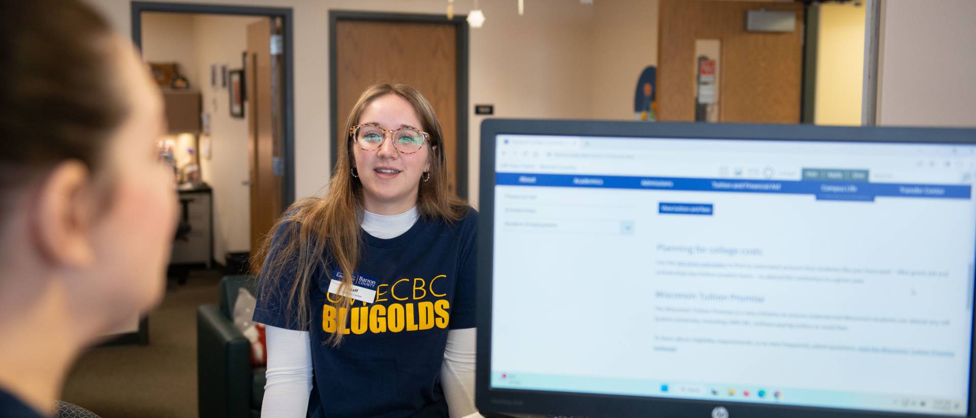 ECBC student working at the Solution Center