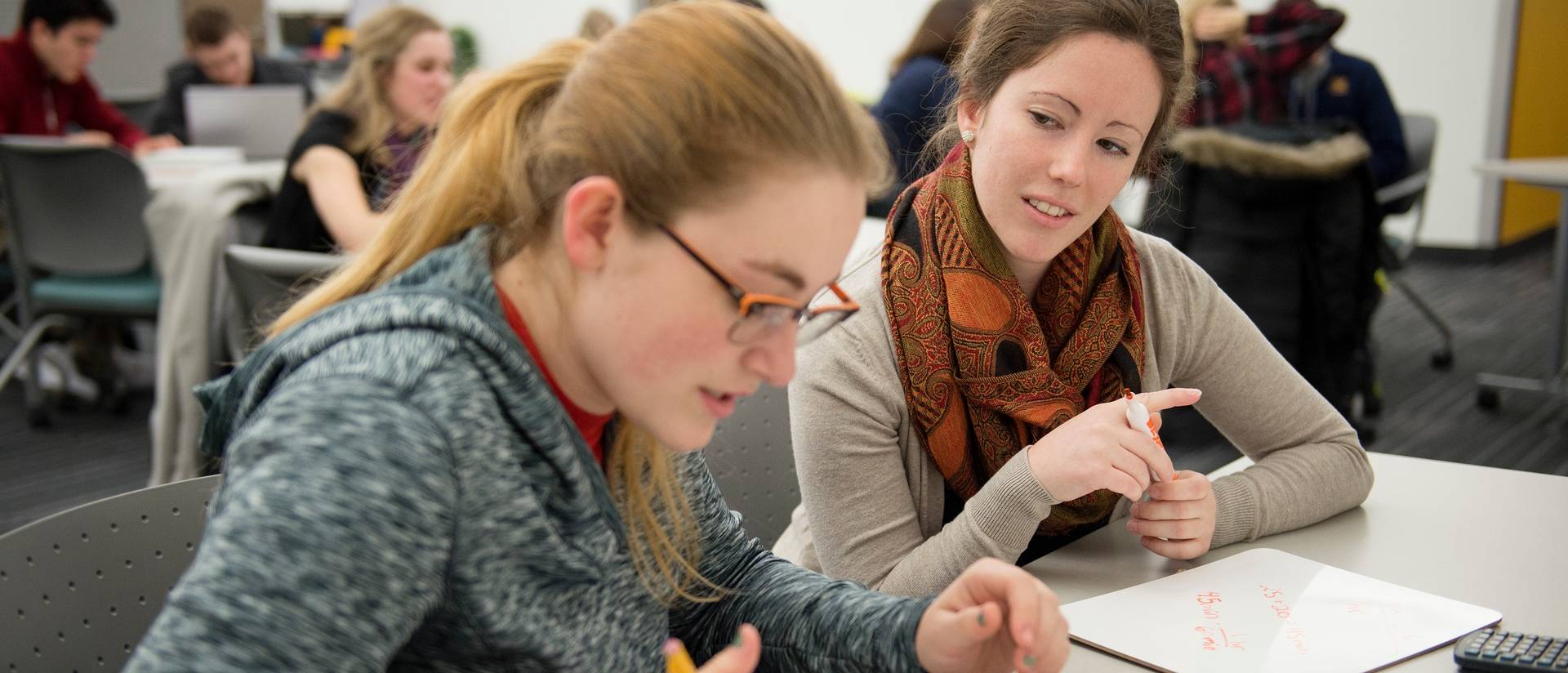 Tutor Rachel Daily with student Sarah Beck